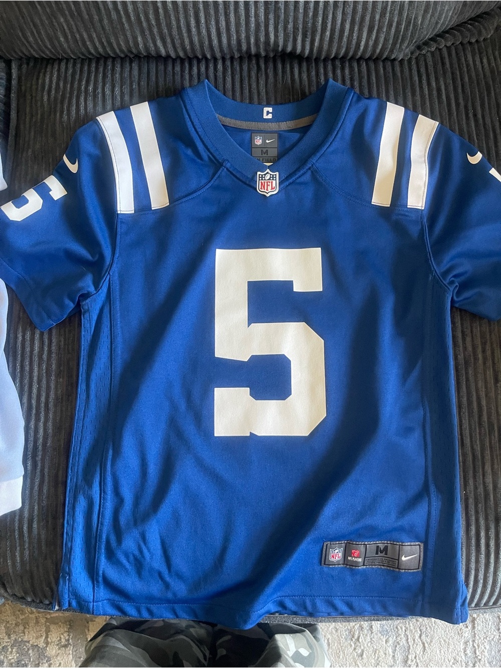 Nike Blue Kids Football Jersey with White Number 5 Anthony Richardson